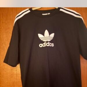 Adidas Black Tee with White Tag